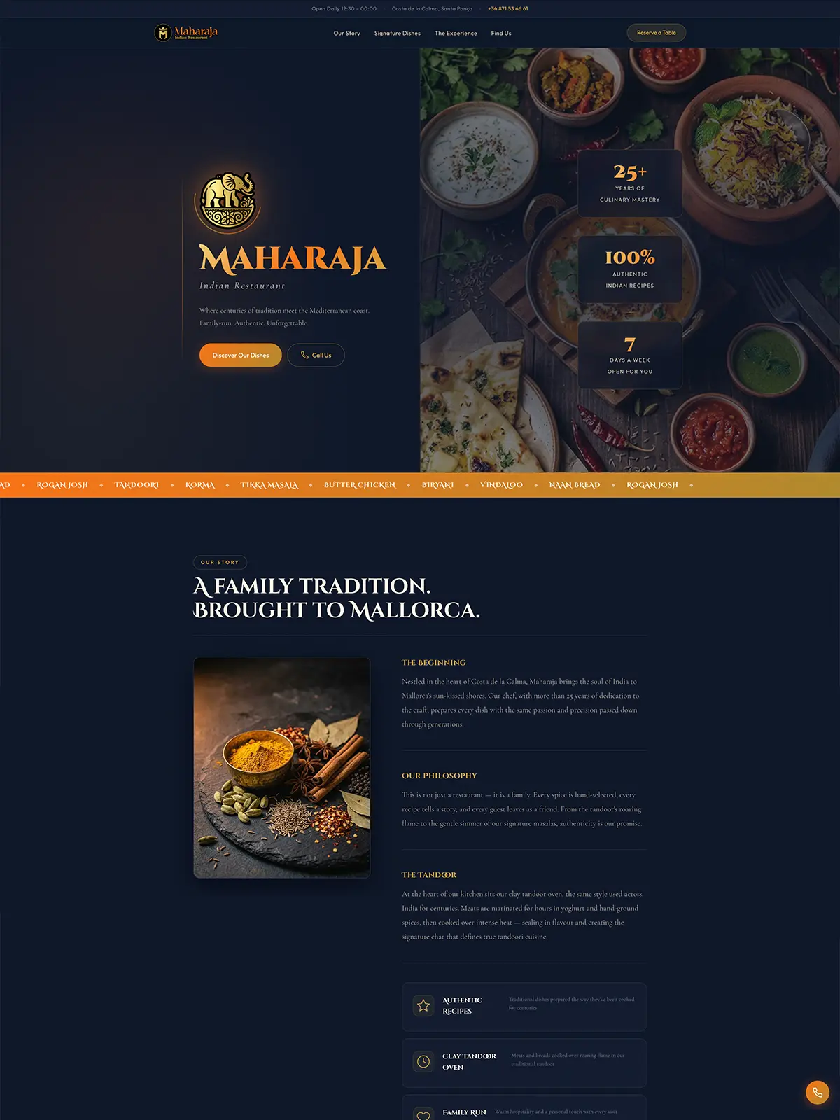 Maharaja Indian Restaurant website